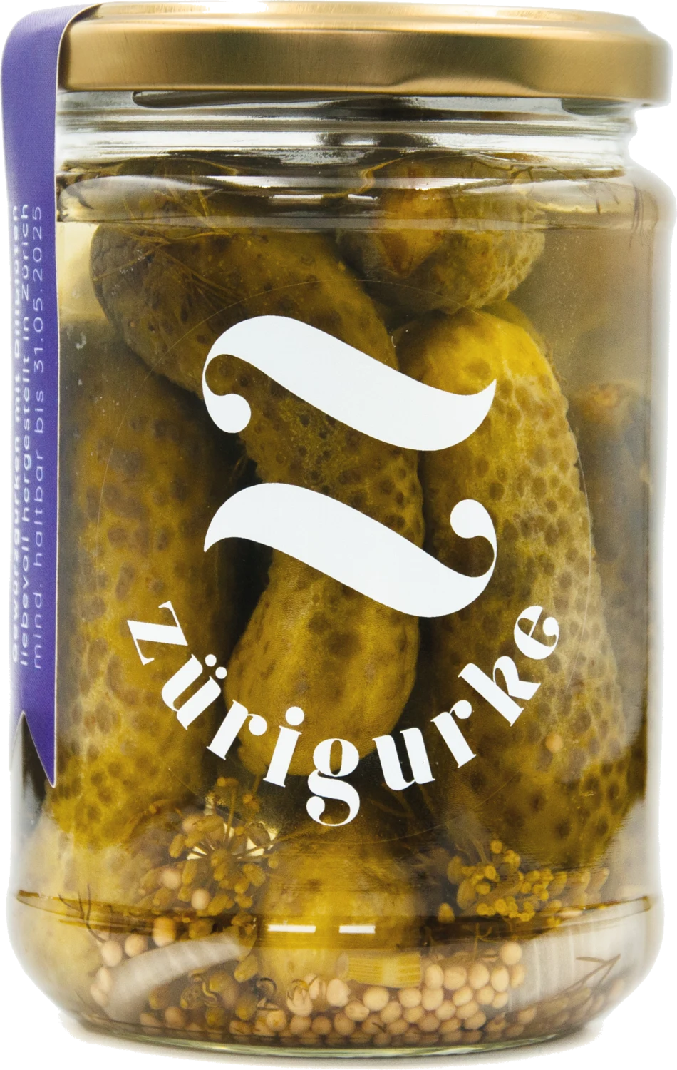 Ein Glas zürigurke mit Dill